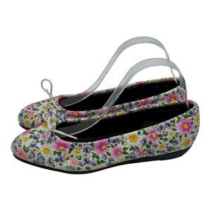 4172. Vintage‎ Floral Ballet Flats Multicolor Slip-On